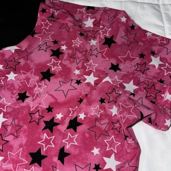 Cherokee Infinity Star Print Pink Scrub Top S - Picture 3 of 7
